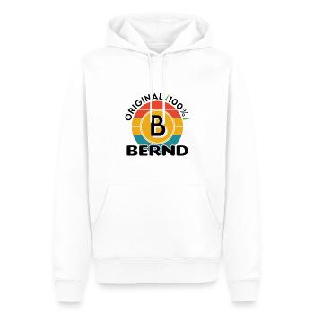 Bernd - Männer Premium Bio Hoodie - Weiß - Vorne - Nico (187cm)
