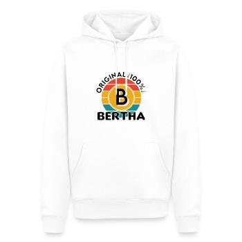 Bertha - Männer Premium Bio Hoodie - Weiß - Vorne - Nico (187cm)