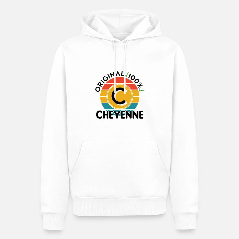 Cheyenne - Männer Premium Bio Hoodie - Weiß