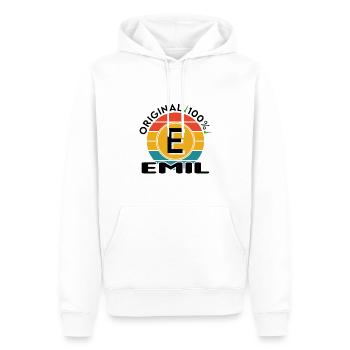 Emil - Männer Premium Bio Hoodie - Weiß - Vorne - Nico (187cm)