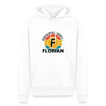 Florian - Männer Premium Bio Hoodie - Weiß - Vorne - Nico (187cm)