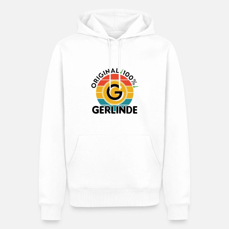 Gerlinde - Männer Premium Bio Hoodie - Weiß