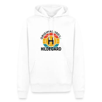 Hildegard - Männer Premium Bio Hoodie - Weiß - Vorne - Nico (187cm)