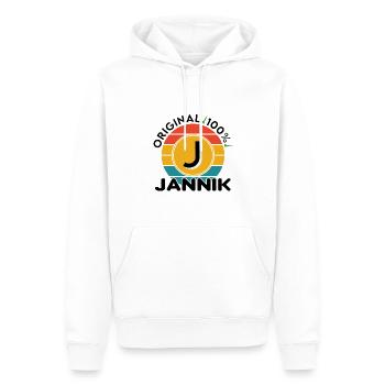 Jannik - Männer Premium Bio Hoodie - Weiß - Vorne - Nico (187cm)