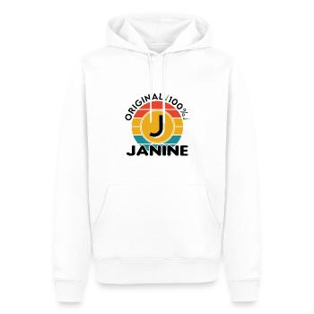 Janine - Männer Premium Bio Hoodie - Weiß - Vorne - Nico (187cm)