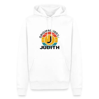 Judith - Männer Premium Bio Hoodie - Weiß - Vorne - Nico (187cm)