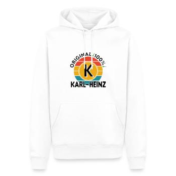 Karl Heinz - Männer Premium Bio Hoodie - Weiß - Vorne - Nico (187cm)