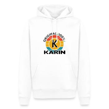 Karin - Männer Premium Bio Hoodie - Weiß - Vorne - Nico (187cm)