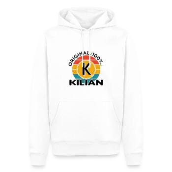 Kilian - Männer Premium Bio Hoodie - Weiß - Vorne - Nico (187cm)