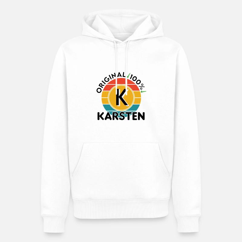 Karsten - Männer Premium Bio Hoodie - Weiß