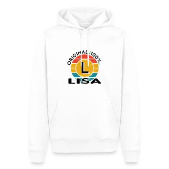Lisa - Männer Premium Bio Hoodie - Weiß - Vorne - Nico (187cm)