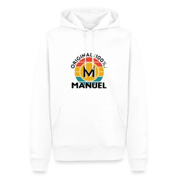 Manuel - Männer Premium Bio Hoodie - Weiß - Vorne - Nico (187cm)