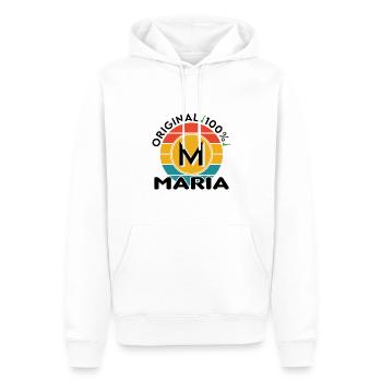 Maria - Männer Premium Bio Hoodie - Weiß - Vorne - Nico (187cm)