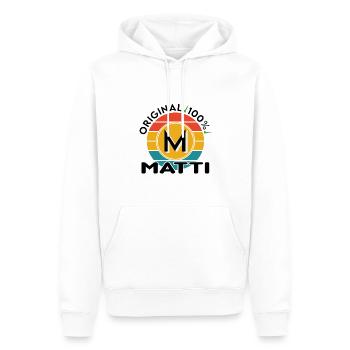 Matti - Männer Premium Bio Hoodie - Weiß - Vorne - Nico (187cm)