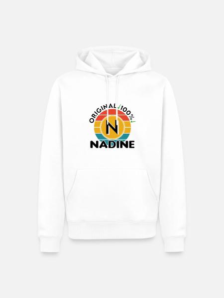Nadine - Männer Premium Bio Hoodie - Weiß