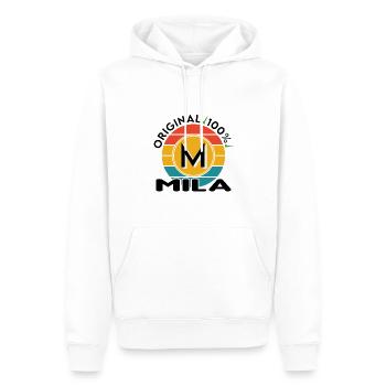 Mila - Männer Premium Bio Hoodie - Weiß - Vorne - Nico (187cm)