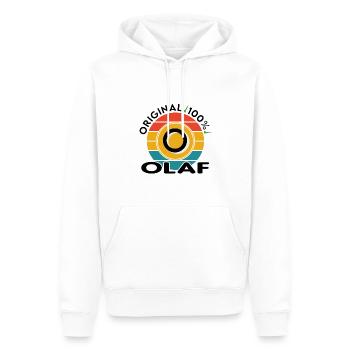 Olaf - Männer Premium Bio Hoodie - Weiß - Vorne - Nico (187cm)