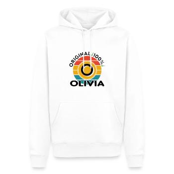 Olivia - Männer Premium Bio Hoodie - Weiß - Vorne - Nico (187cm)
