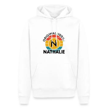 Nathalie - Männer Premium Bio Hoodie - Weiß - Vorne - Nico (187cm)