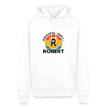 Robert - Männer Premium Bio Hoodie - Weiß - Vorne - Nico (187cm)