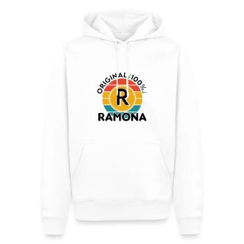Ramona - Männer Premium Bio Hoodie - Weiß - Vorne - Nico (187cm)
