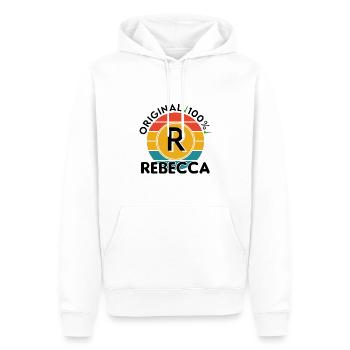 Rebecca - Männer Premium Bio Hoodie - Weiß - Vorne - Nico (187cm)