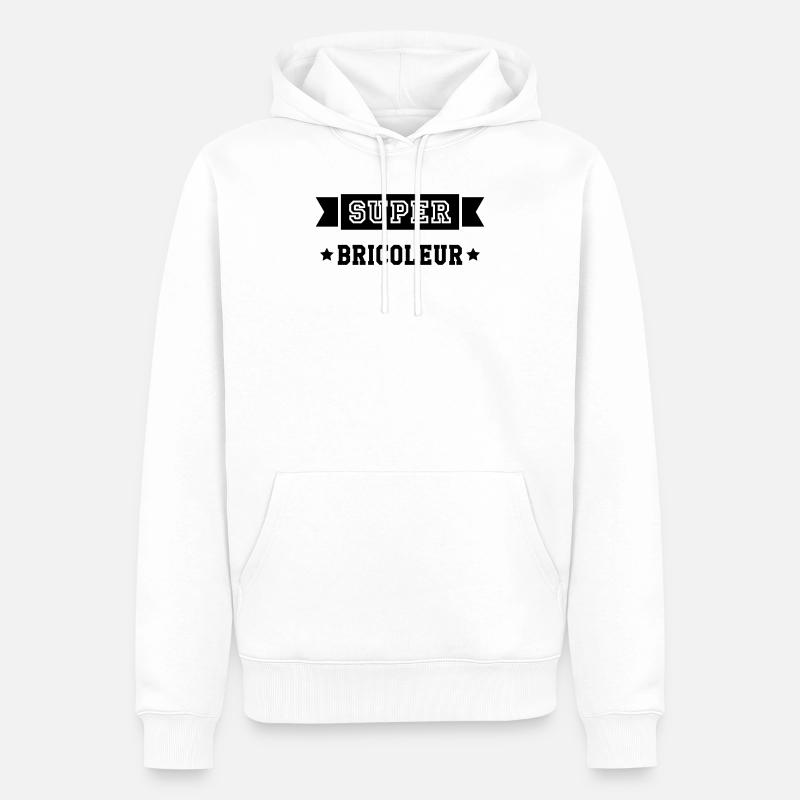 Super Handwerker - Männer Premium Bio Hoodie - Weiß