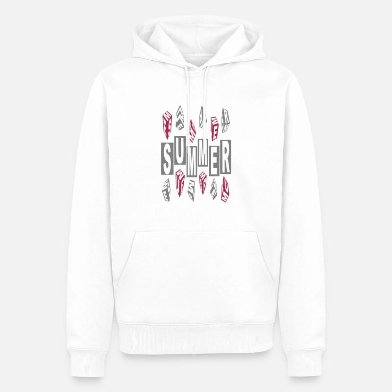 SUMMER dynamic-red-grey - Männer Premium Bio Hoodie - Weiß