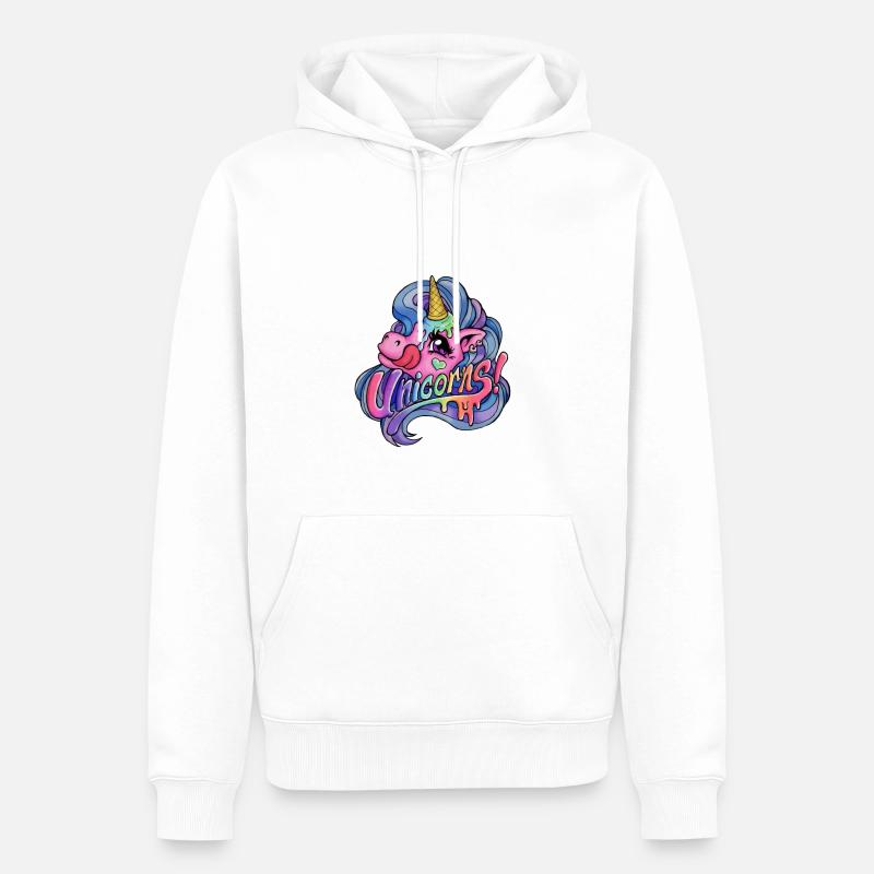 Eisiges Einhorn - Männer Premium Bio Hoodie - Weiß