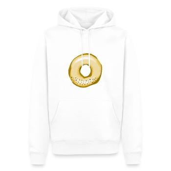 Donut mit hellem Zuckerguss und Schokostreuseln - Männer Premium Bio Hoodie - Weiß - Vorne - Nico (187cm)