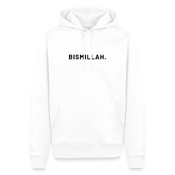 T-shirt musulman de lettrage Bismillah - Sweat à capuche Premium bio Homme - blanc - Devant - Nico (187cm)