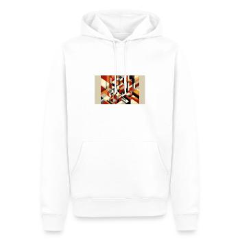 « Symphonie transcendante : un voyage dans le géométrique - Sweat à capuche Premium bio Homme - blanc - Devant - Nico (187cm)