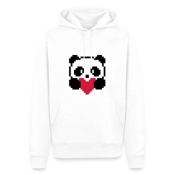 panda-coeur - Sweat à capuche Premium bio Homme - blanc - Devant - Nico (187cm)