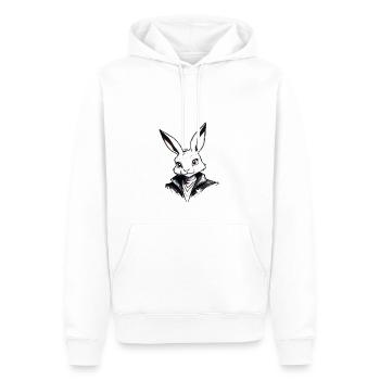 Bunny Chic : Élégance mignonne - Sweat à capuche Premium bio Homme - blanc - Devant - Nico (187cm)