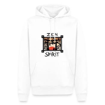 zen spirit japon - Sweat à capuche Premium bio Homme - blanc - Devant - Nico (187cm)