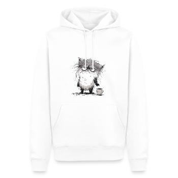 Grantige Katze - Men’s Premium Organic Hoodie - white - Front - Nico (187cm)