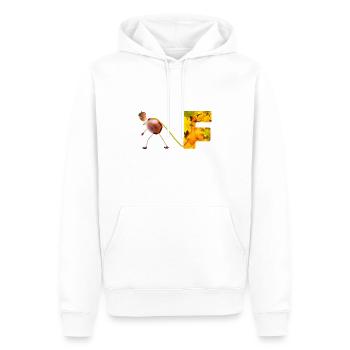 Letter F with chestnut man - Men’s Premium Organic Hoodie - white - Front - Nico (187cm)
