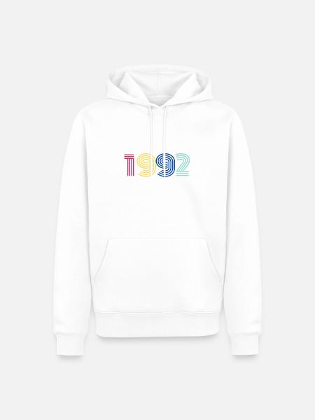 1992 -Dude- - Männer Premium Bio Hoodie - Weiß