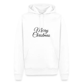 Merry Christmas Kalligraphie | Frohe Weihnachten - Männer Premium Bio Hoodie - Weiß - Vorne - Nico (187cm)