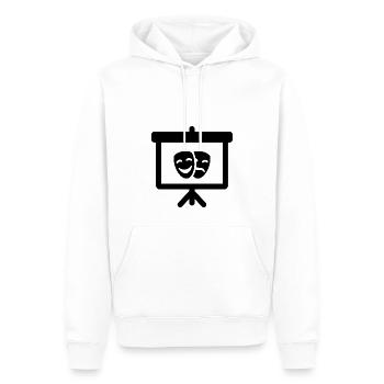 DRAME - Sweat à capuche Premium bio Homme - blanc - Devant - Nico (187cm)