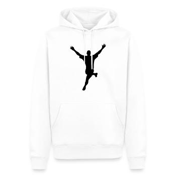 victory sieger winner gewinner sieg win - Sweat à capuche Premium bio Homme - blanc - Devant - Nico (187cm)
