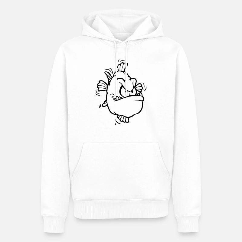 angry fish - Männer Premium Bio Hoodie - Weiß
