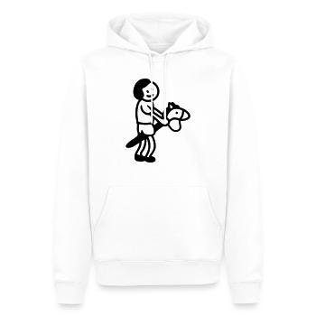 Kind Steckenpferd - Line - Männer Premium Bio Hoodie - Weiß - Vorne - Nico (187cm)
