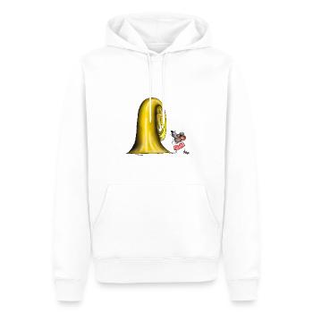 tuba maus 2 - Männer Premium Bio Hoodie - Weiß - Vorne - Nico (187cm)