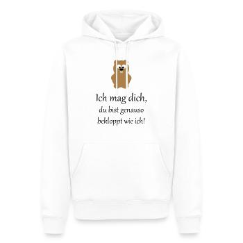 Spruch ich mag dich 2 - Männer Premium Bio Hoodie - Weiß - Vorne - Nico (187cm)