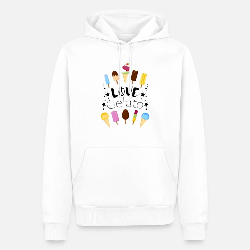 Eis - Ice cream - Eiscreme - Männer Premium Bio Hoodie - Weiß