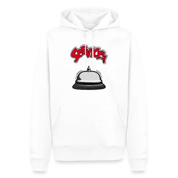 Service - Männer Premium Bio Hoodie - Weiß - Vorne - Nico (187cm)