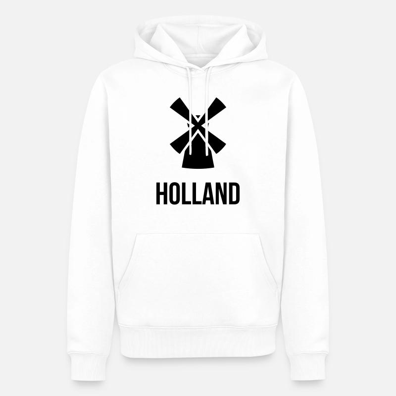 Moulin à vent Hollandais - Sweat à capuche Premium bio Homme - blanc