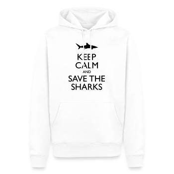 Keep Calm And Save - Men’s Premium Organic Hoodie - white - Front - Nico (187cm)