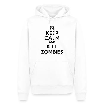 Keep Calm an Kill Zombies - Männer Premium Bio Hoodie - Weiß - Vorne - Nico (187cm)